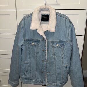 Sunrise Kingdom Sherpa Denim Trucker Jacket – Oversized Fit